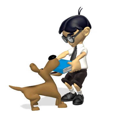 Grabbing Book from Dog