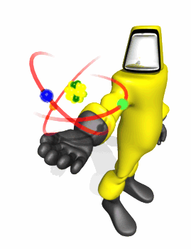 Guy holding atom